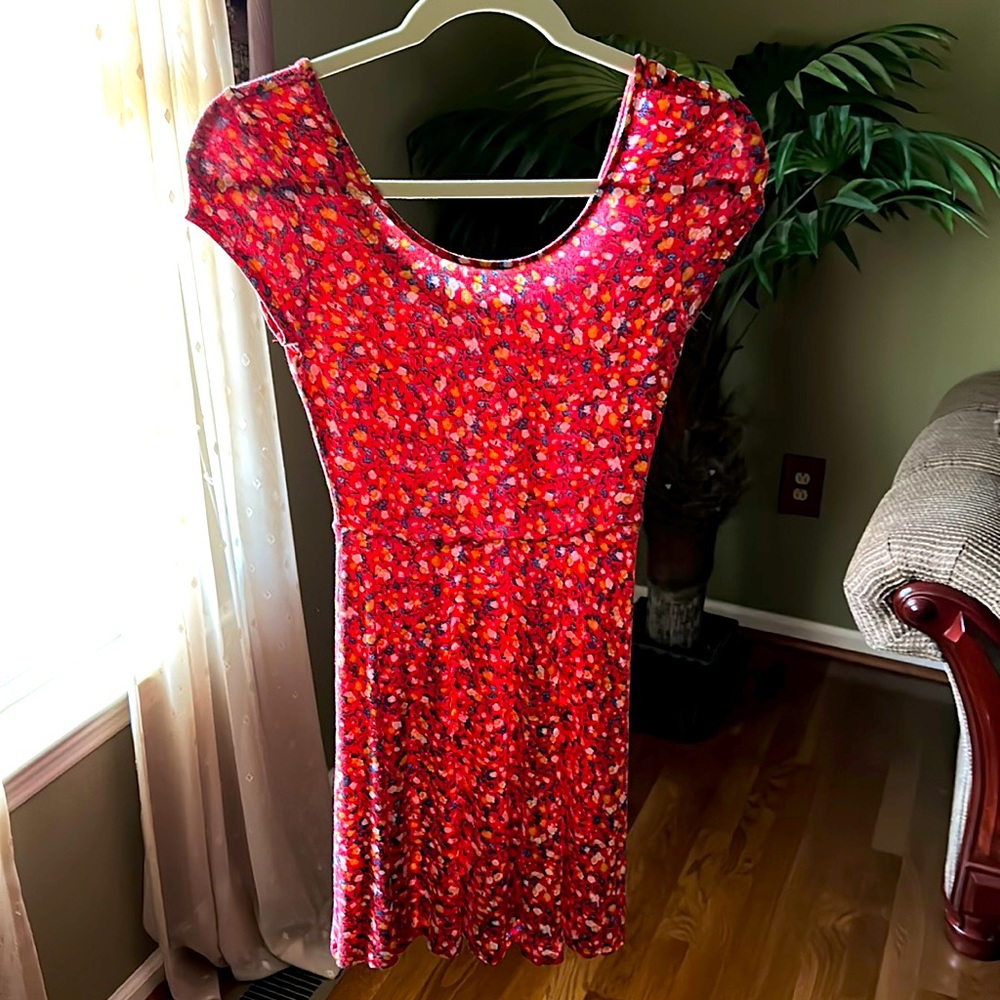 Small red floral dress